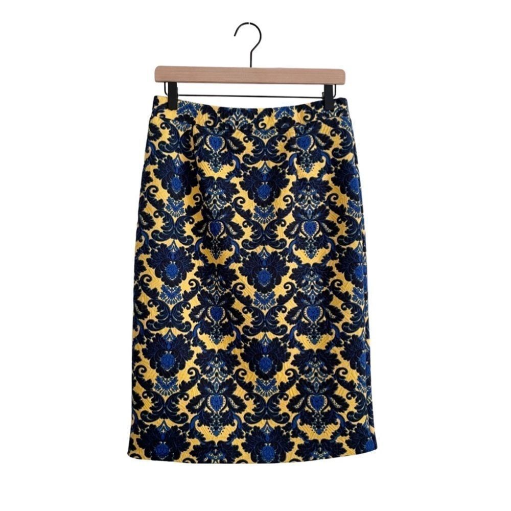 41 HAWTHORN Yellow/Blue Oh My Darling Brixon Ivy Pencil Skirt M - Picture 2 of 7